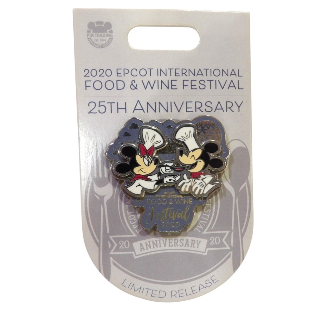 Disney 2020 Epcot Food & Wine Festival 25th Anniversary Mickey Minnie Mouse Pin